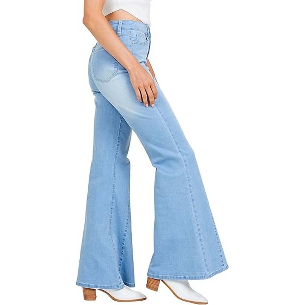 Altar'd State Jeans light wash high rise super wide flared bottoms all sizes NWT - Picture 5 of 8